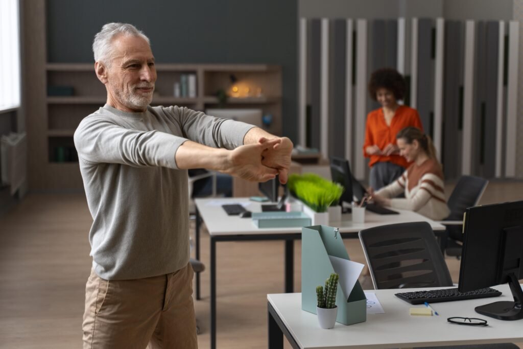Employee using BGREEN uChair during break at Singapore workplace