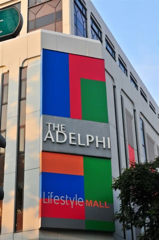 The Adelphi building entrance on Coleman Street, Singapore - home of Vibrahealth Wellness Lounge