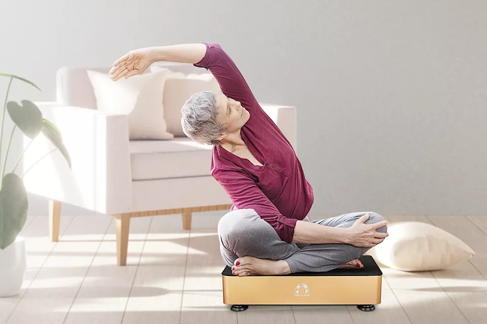 Elderly man (70s) doing gentle exercise options