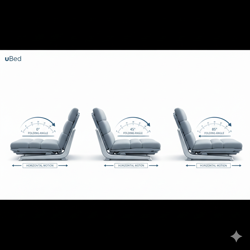 uBed 5-stage electric folding adjustment - from flat to elevated positions